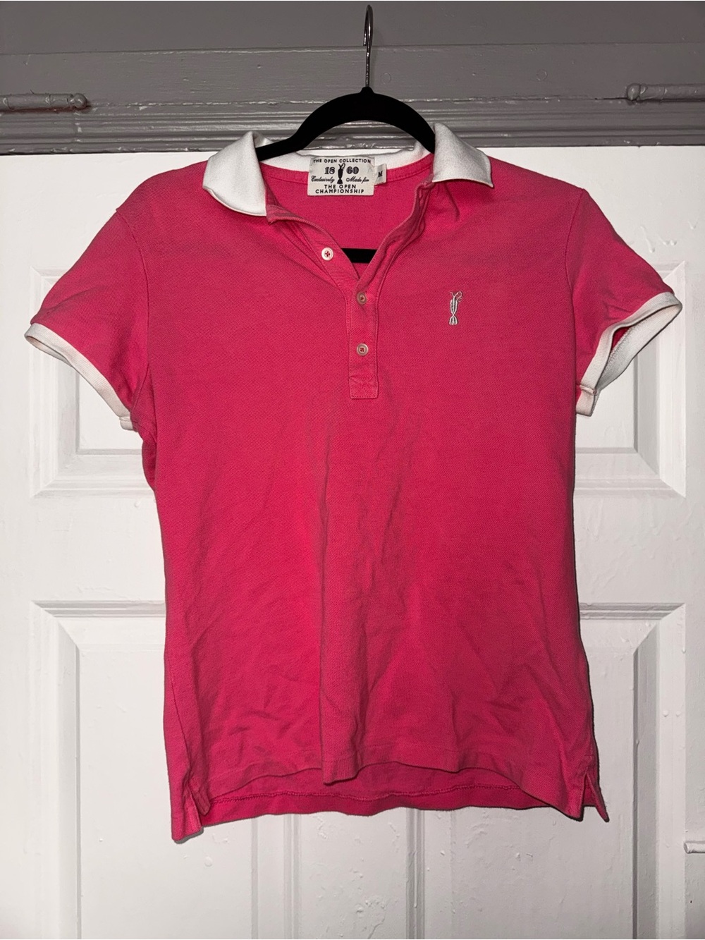 The open collection Pink Polo Shirt with White Collar